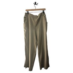 Elastic Waist Wide Leg Pants Comfy Casual Green‎ Pants Size L